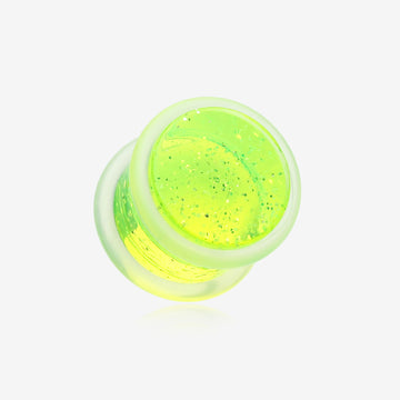 A Pair of Glitter Shimmer Acrylic Regs Ear Gauge Plug-Green